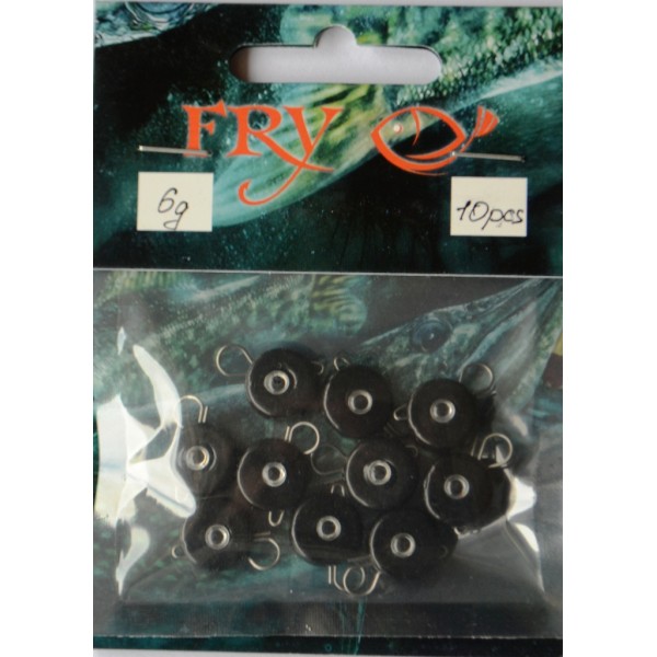 Груз ушастый рыбацкий, таблетка (эксцентрик) цвет Silvereyes Black, 10шт в уп., вес 6г